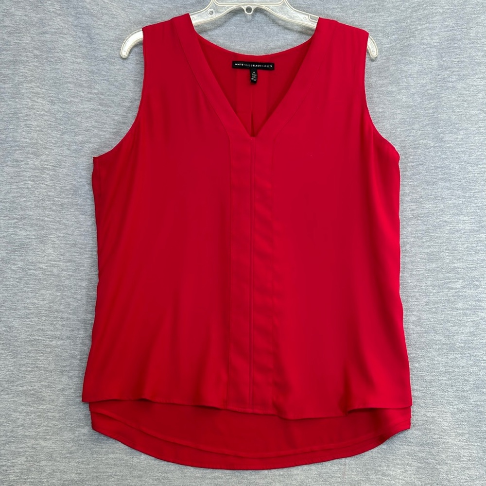 WHITE HOUSE BLACK MARKET Trendy A Line V Neck Extra Long Versatile Lined Top